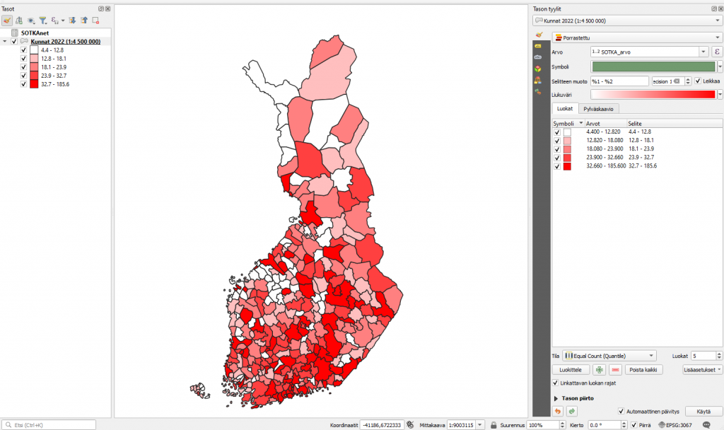 Gispo • Miten tehdä tilastoteemakartta? tilastoteemakartta