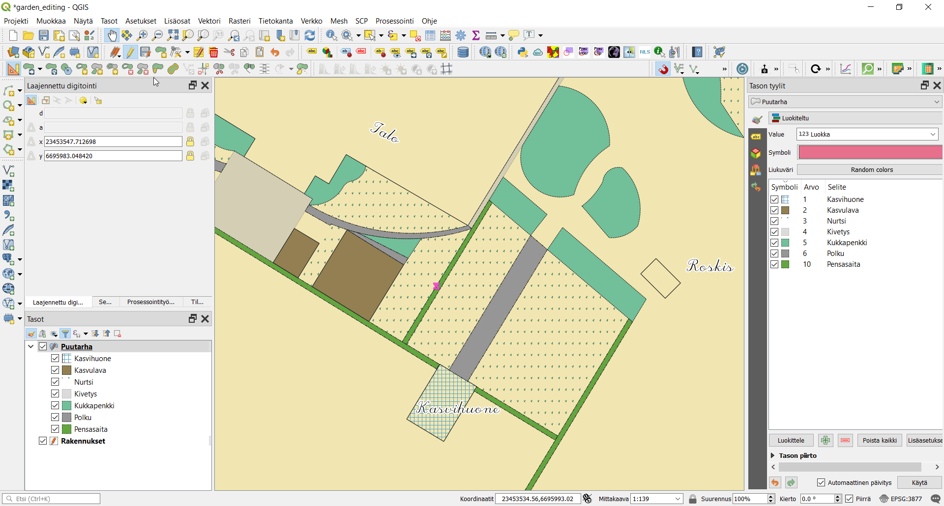Gispo • Kaaria, suorakulmia ja hexagoneja QGISillä QGIS