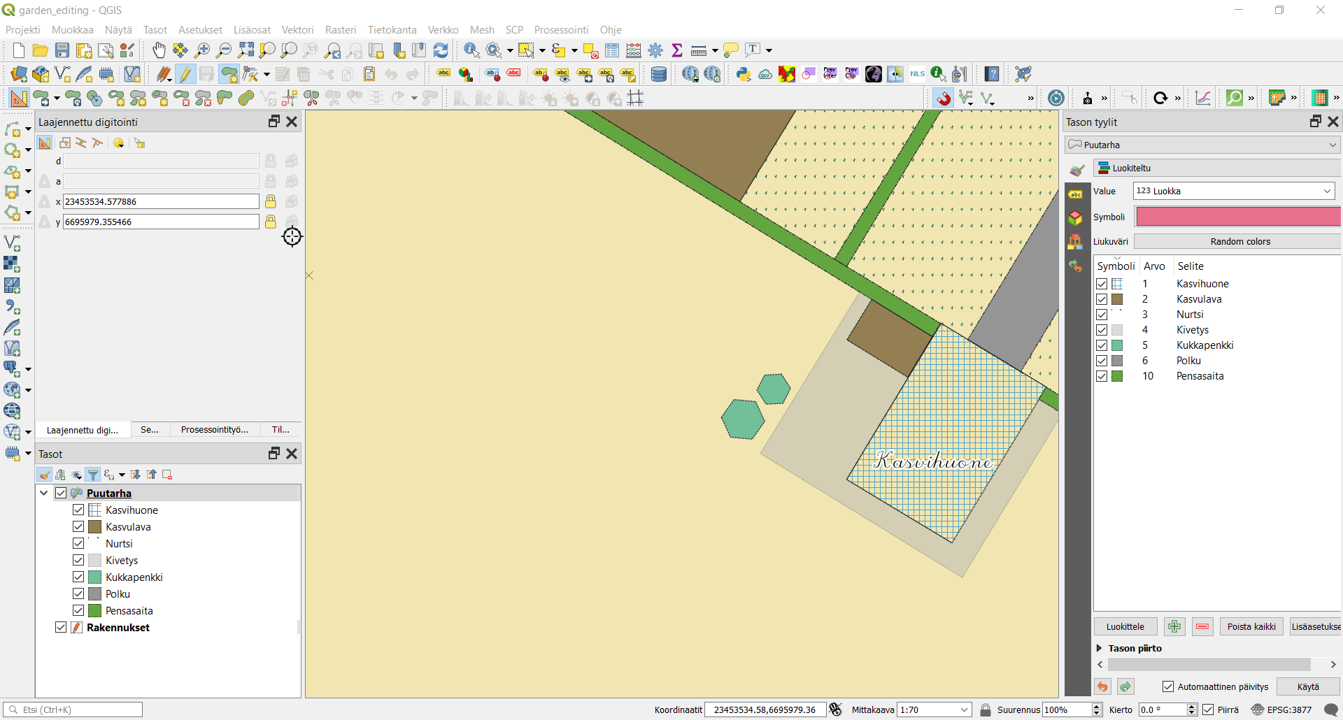 Gispo • Kaaria, suorakulmia ja hexagoneja QGISillä QGIS