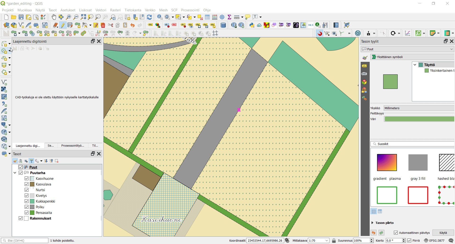 Gispo • Kaaria, suorakulmia ja hexagoneja QGISillä QGIS