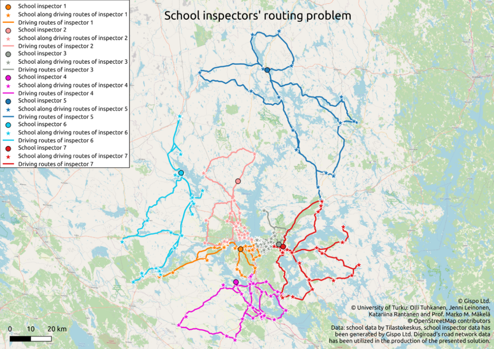 Gispo • Optimizing school inspectors’ routes optimizing