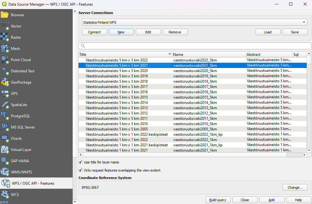 Gispo • How to use WFS in QGIS wfs